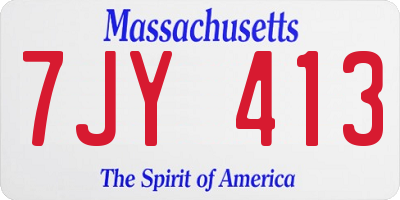 MA license plate 7JY413