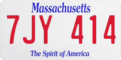 MA license plate 7JY414