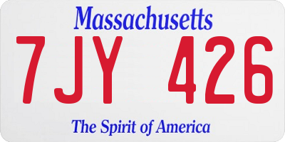 MA license plate 7JY426