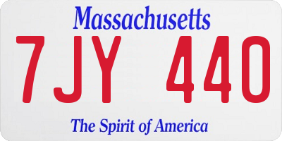 MA license plate 7JY440
