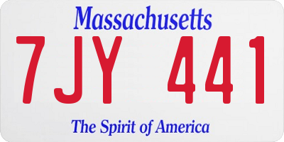MA license plate 7JY441