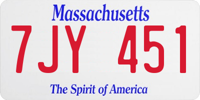 MA license plate 7JY451