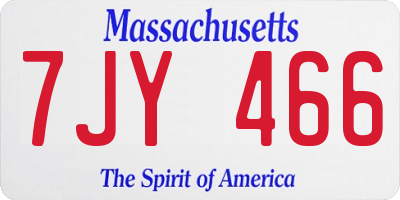 MA license plate 7JY466