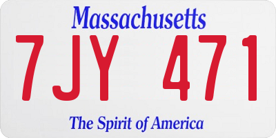 MA license plate 7JY471