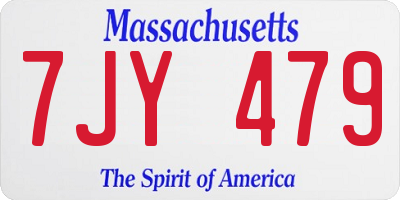 MA license plate 7JY479