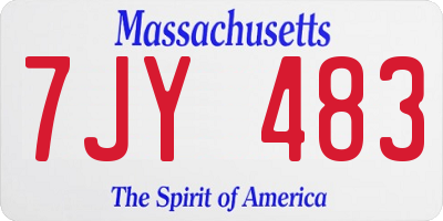 MA license plate 7JY483