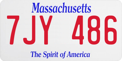 MA license plate 7JY486