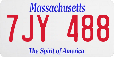 MA license plate 7JY488