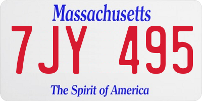 MA license plate 7JY495