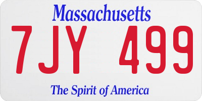 MA license plate 7JY499