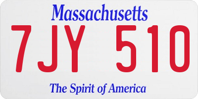 MA license plate 7JY510