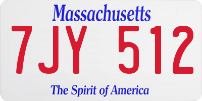 MA license plate 7JY512