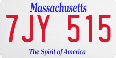 MA license plate 7JY515