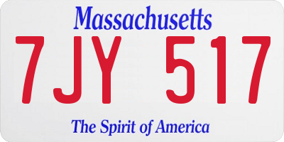 MA license plate 7JY517
