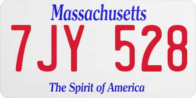 MA license plate 7JY528