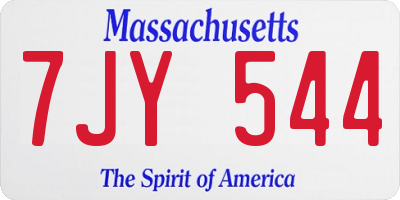 MA license plate 7JY544