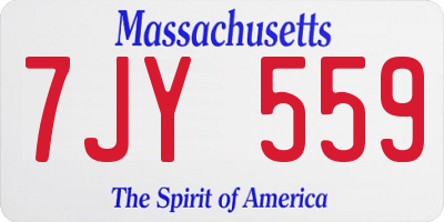 MA license plate 7JY559