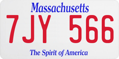 MA license plate 7JY566