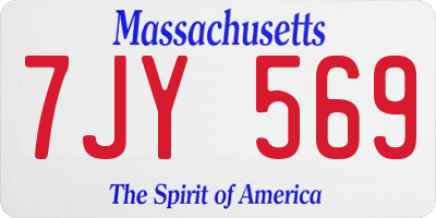 MA license plate 7JY569