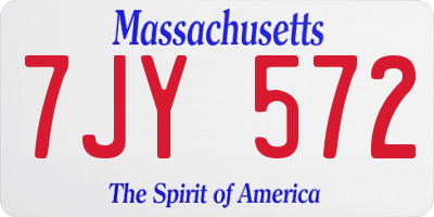 MA license plate 7JY572