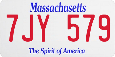MA license plate 7JY579