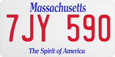 MA license plate 7JY590