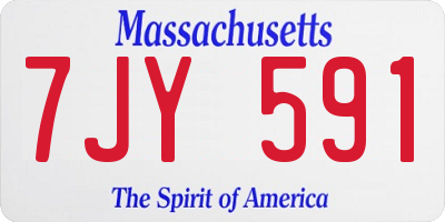MA license plate 7JY591
