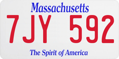 MA license plate 7JY592