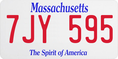 MA license plate 7JY595