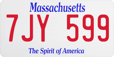 MA license plate 7JY599