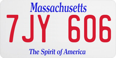 MA license plate 7JY606