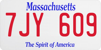 MA license plate 7JY609