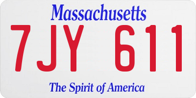 MA license plate 7JY611