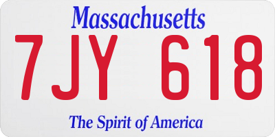 MA license plate 7JY618