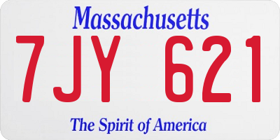 MA license plate 7JY621