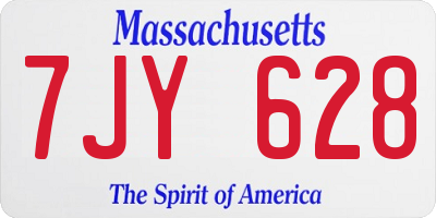 MA license plate 7JY628