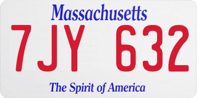 MA license plate 7JY632
