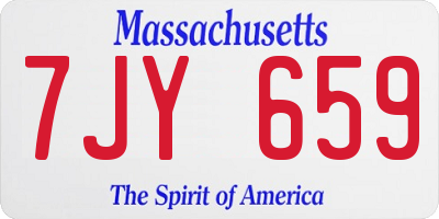 MA license plate 7JY659