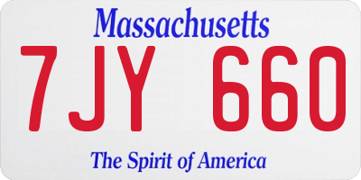 MA license plate 7JY660