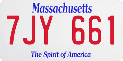 MA license plate 7JY661