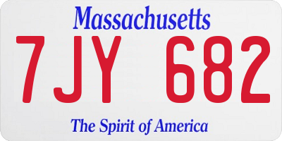 MA license plate 7JY682