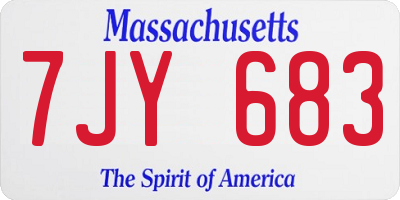 MA license plate 7JY683