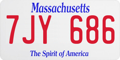MA license plate 7JY686