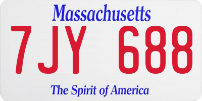 MA license plate 7JY688