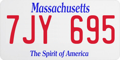MA license plate 7JY695