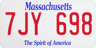MA license plate 7JY698