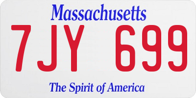 MA license plate 7JY699