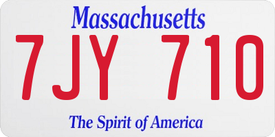 MA license plate 7JY710
