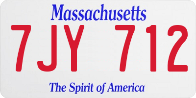 MA license plate 7JY712