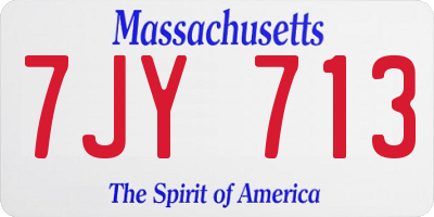 MA license plate 7JY713